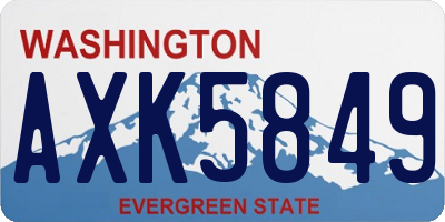 WA license plate AXK5849