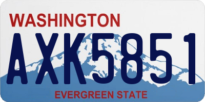 WA license plate AXK5851