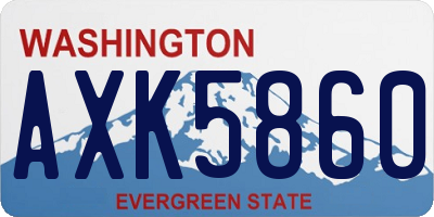 WA license plate AXK5860