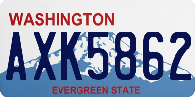 WA license plate AXK5862
