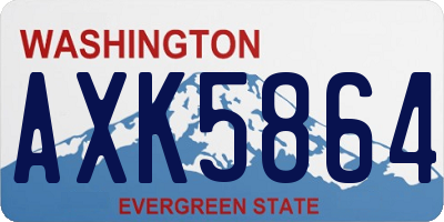 WA license plate AXK5864