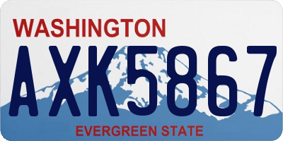 WA license plate AXK5867
