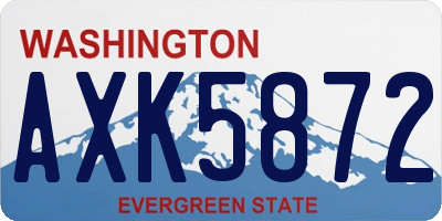 WA license plate AXK5872