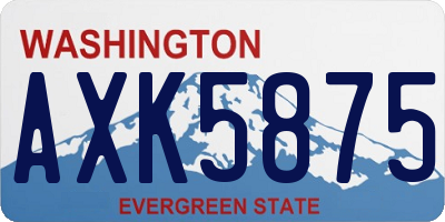 WA license plate AXK5875