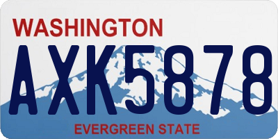 WA license plate AXK5878