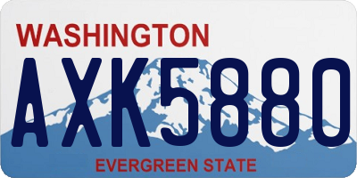 WA license plate AXK5880