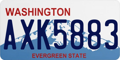 WA license plate AXK5883