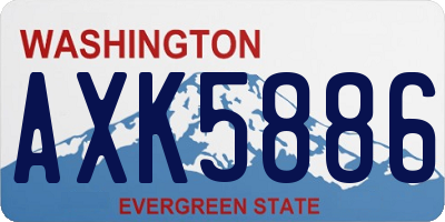 WA license plate AXK5886
