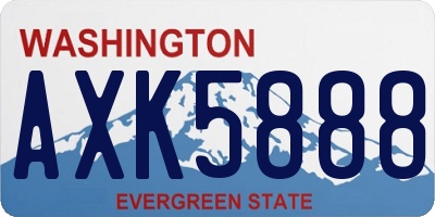 WA license plate AXK5888