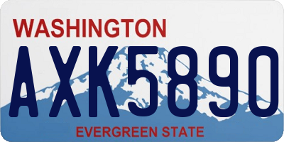 WA license plate AXK5890