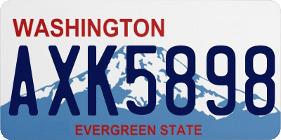 WA license plate AXK5898