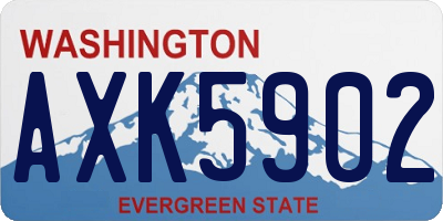 WA license plate AXK5902