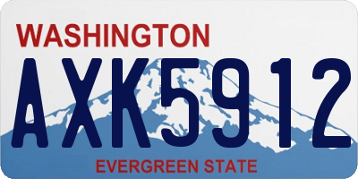 WA license plate AXK5912