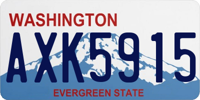 WA license plate AXK5915