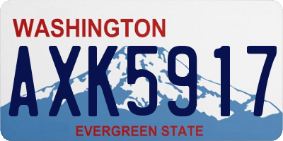 WA license plate AXK5917