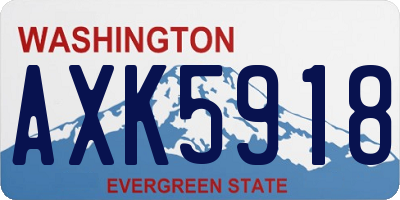 WA license plate AXK5918