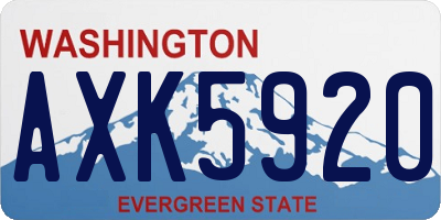 WA license plate AXK5920
