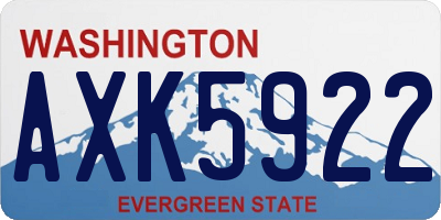 WA license plate AXK5922
