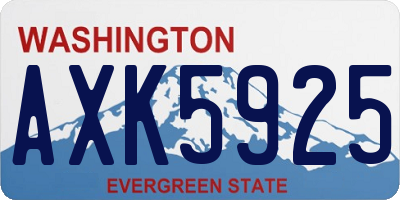 WA license plate AXK5925