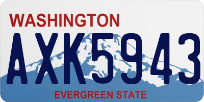 WA license plate AXK5943