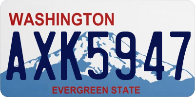 WA license plate AXK5947