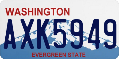 WA license plate AXK5949