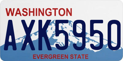 WA license plate AXK5950
