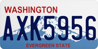 WA license plate AXK5956