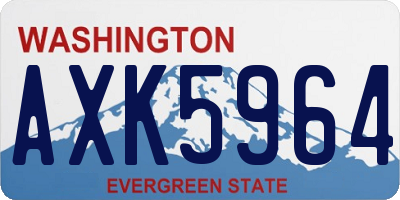 WA license plate AXK5964