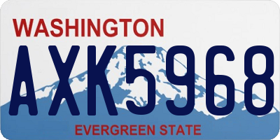 WA license plate AXK5968