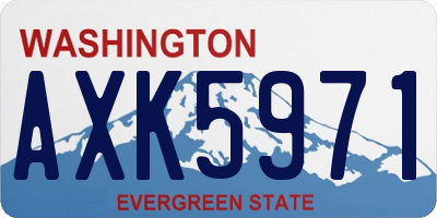 WA license plate AXK5971