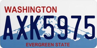 WA license plate AXK5975