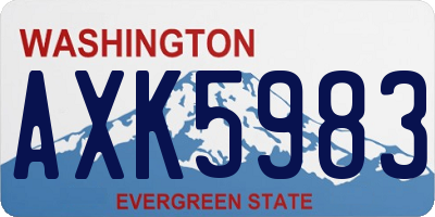 WA license plate AXK5983