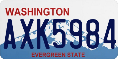WA license plate AXK5984
