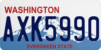 WA license plate AXK5990