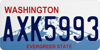 WA license plate AXK5993