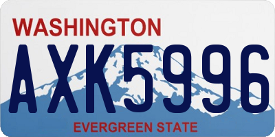 WA license plate AXK5996