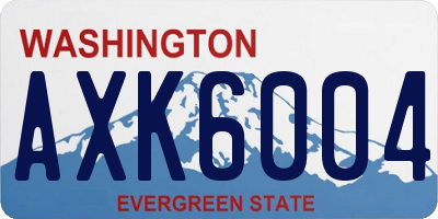 WA license plate AXK6004