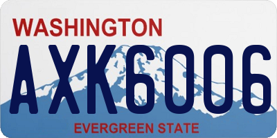 WA license plate AXK6006
