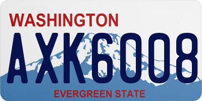 WA license plate AXK6008