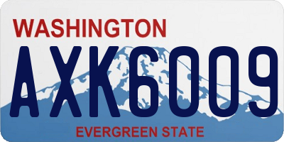 WA license plate AXK6009