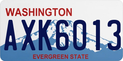 WA license plate AXK6013