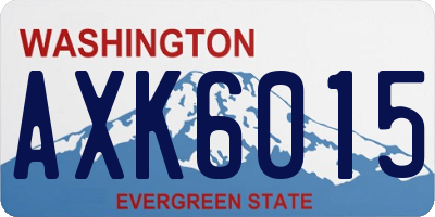 WA license plate AXK6015