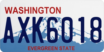 WA license plate AXK6018