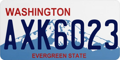 WA license plate AXK6023