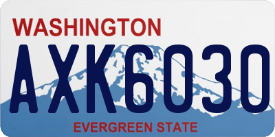 WA license plate AXK6030