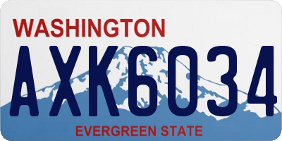 WA license plate AXK6034