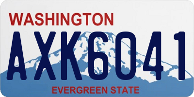 WA license plate AXK6041