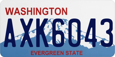 WA license plate AXK6043