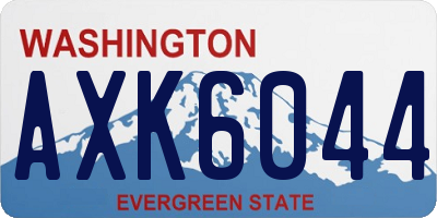 WA license plate AXK6044